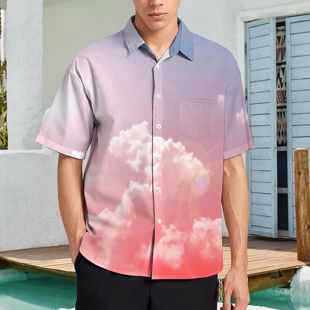 Y2Kピンクストライプフラワーシャツ 半袖 Y2Kピンクストライプフラワーシャツ 半袖 ピンクコーデ